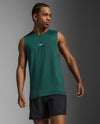 Motion Soft Jersey Tank - Dark Moss/White