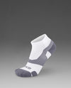 Vectr Light Cushion 1/4 Crew Compression Socks - White/Grey