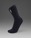 Vectr Reflective Crew Socks - Black/Silver Reflective