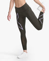 Light Speed Mid-Rise Compression Tights - Flint/Lavender Reflective