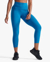 Form Stash Hi-Rise Compression 7/8 Tights with Pockets - Seaport/Seaport