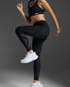 Aero Hi-Rise Compression Tights - Black/Black Reflective