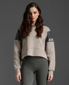 Form Spliced Crop Hoodie - Carbon/Green Mist