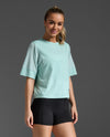 Motion Sport Mesh Tee - Aqua/White