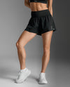 Aero Hi-Rise 2-in-1 3 Inch Shorts - Black/Silver Reflective