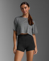 Form Soft Jersey Crop Tee - Harbor Mist/Black