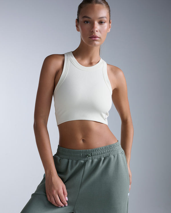Fluid Tencel Ribbed Crop Tank