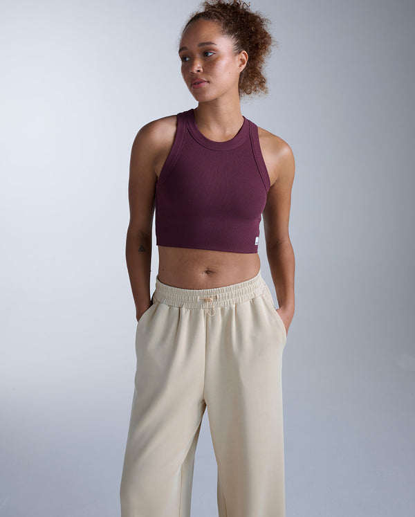 Fluid Tencel Ribbed Crop Tank