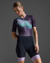 Aero Hex Sleeved Trisuit - Midnight/Grape Fizz