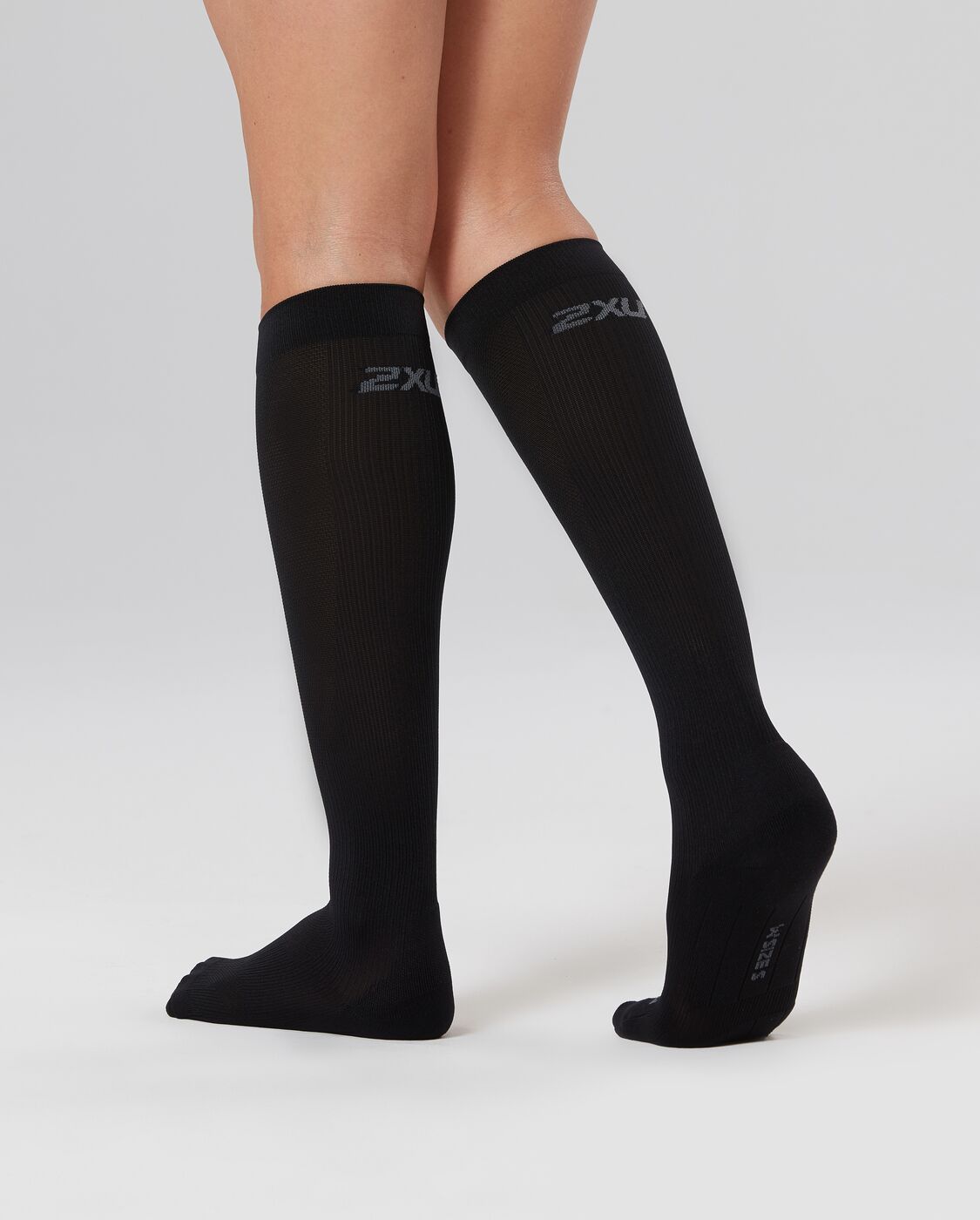 Perf Run Knee Length Compression Socks, Black/Black