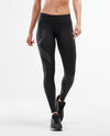 Motion Mid-Rise Compression Tights - Black/Dotted Reflective Logo